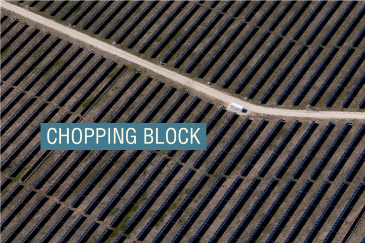 An aerial view shows rows of solar panels at a solar farm in Anson, Texas, U.S., April 23, 2025