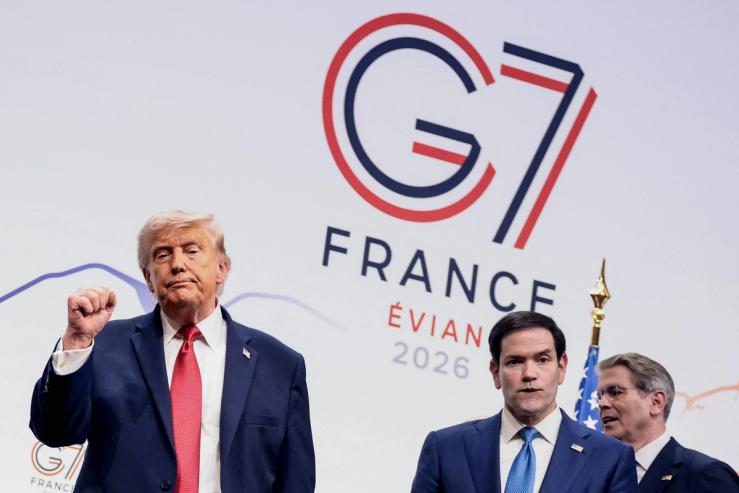 US President Donald Trump at the G7 in France.