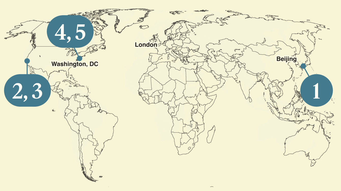 A map of the world.