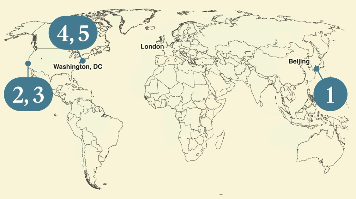 A map of the world.