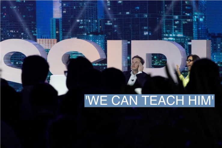 Yaccarino interviews Elon Musk on April 18, 2023.