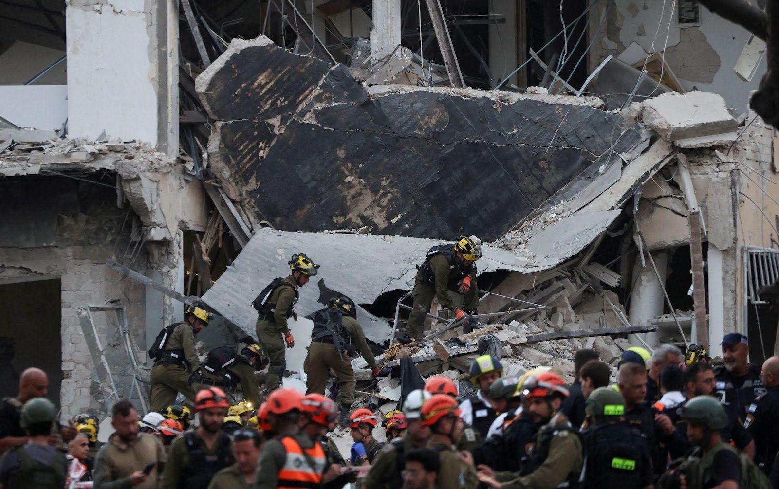 The aftermath of an Iranian strike on Israel