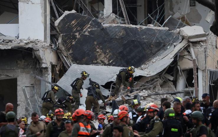 The aftermath of an Iranian strike on Israel