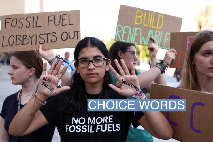 Activists protest against polluting countries during the United Nations Climate Change Conference COP28 in Dubai, United Arab Emirates, December 5, 2023. REUTERS/Amr Alfiky
