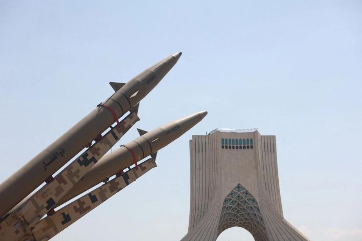 Iranian missile system is displayed in Tehran.