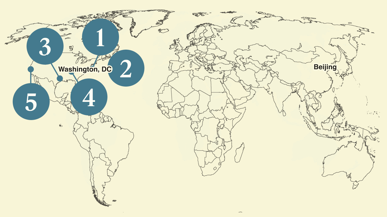 A map of the world.