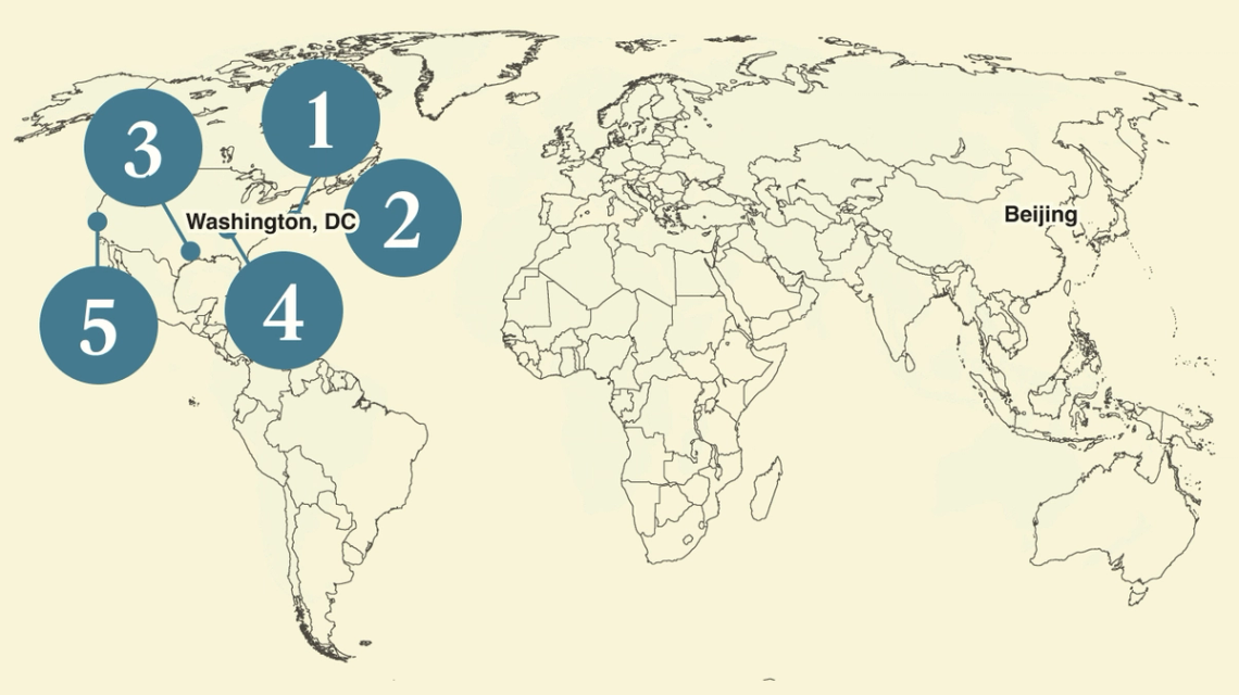 A map of the world.
