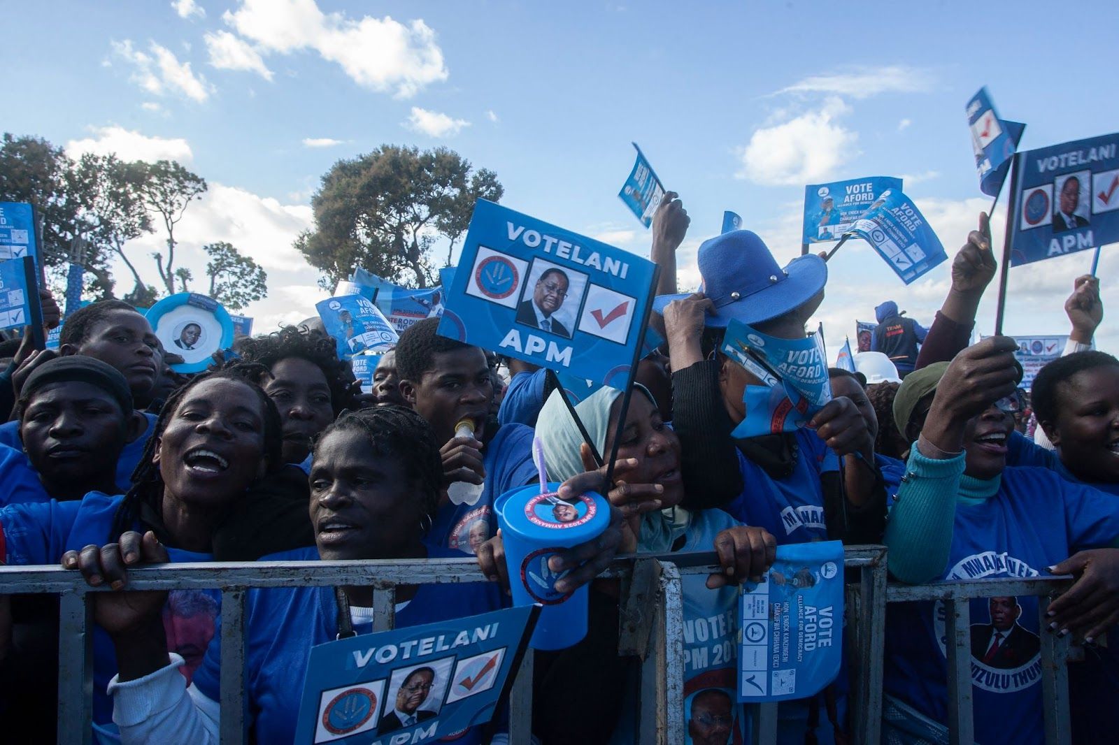 Supporters of Malawi’s Former President Arthur Peter Mutharika attend his party’s manifesto launch in August.