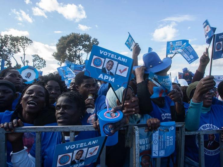 Supporters of Malawi’s Former President Arthur Peter Mutharika attend his party’s manifesto launch in August.