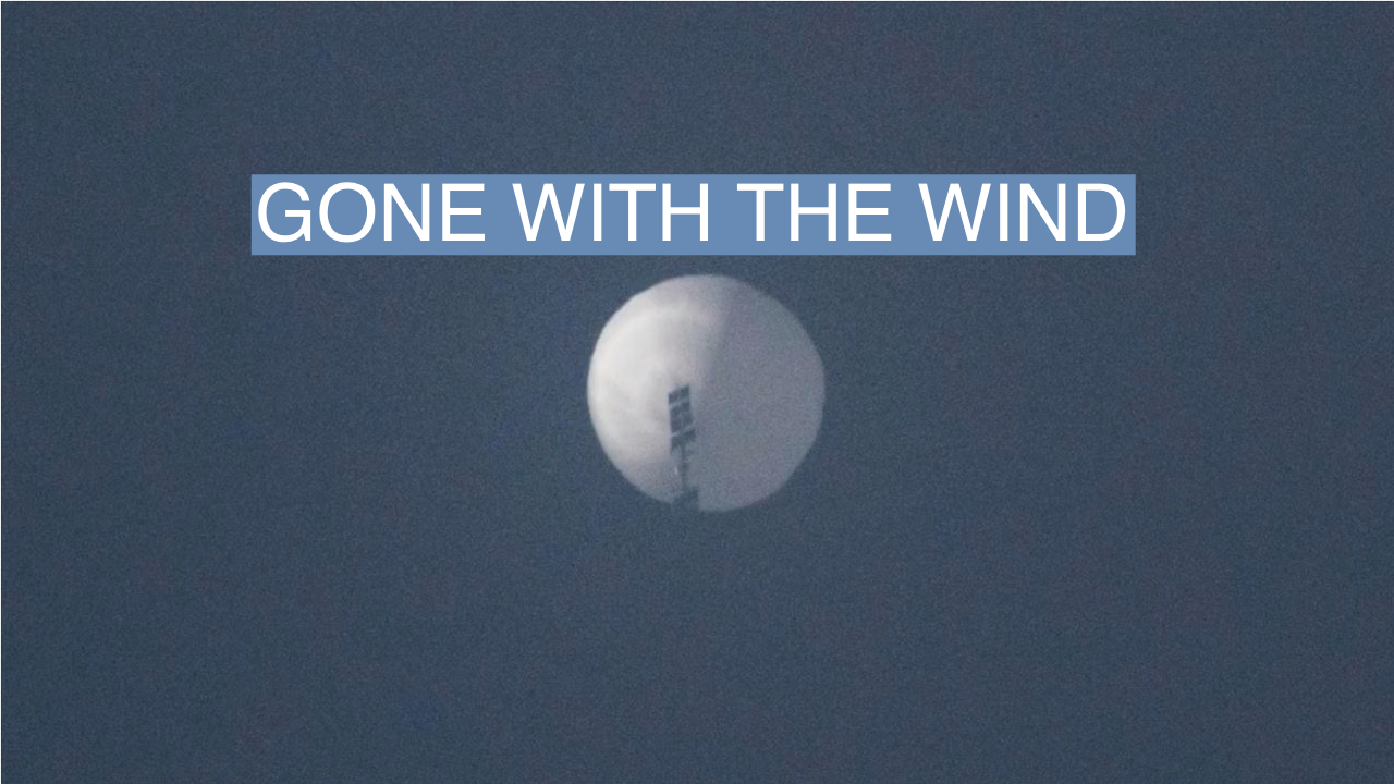A U.S. Air Force pilot looks down at the suspected Chinese surveillance balloon as it hovered over the Central Continental United States on Feb. 3, 2023. 