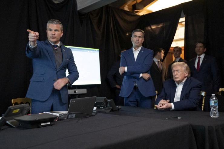 A photograph posted by U.S. President Donald Trump on his Truth Social account shows him sitting near CIA Director John Ratcliffe and U.S. Secretary of Defense Pete Hegseth