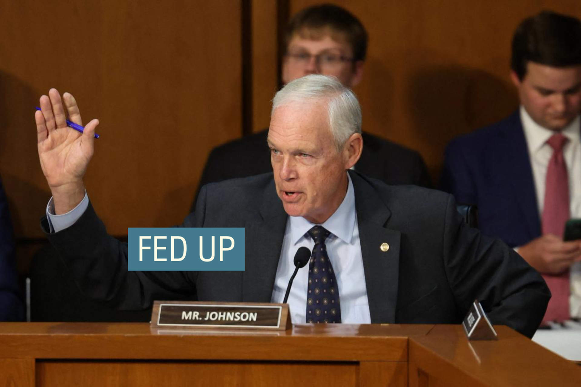 Senator Ron Johnson (R-WI) speaks during a hearing by the US Senate Special Committee.