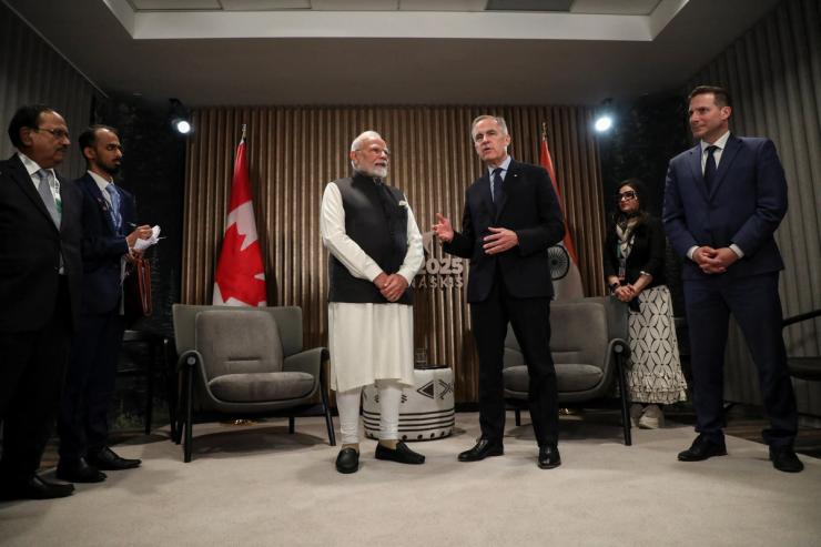 Indian Prime Minister Narendra Modi and Canadian Prime Minister Mark Carney