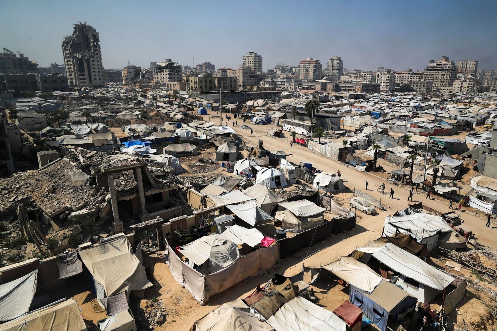 Gaza tent city aerial view.