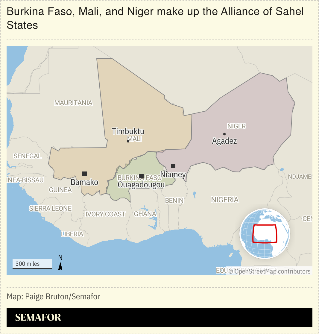 Map of Sahel states in West Africa