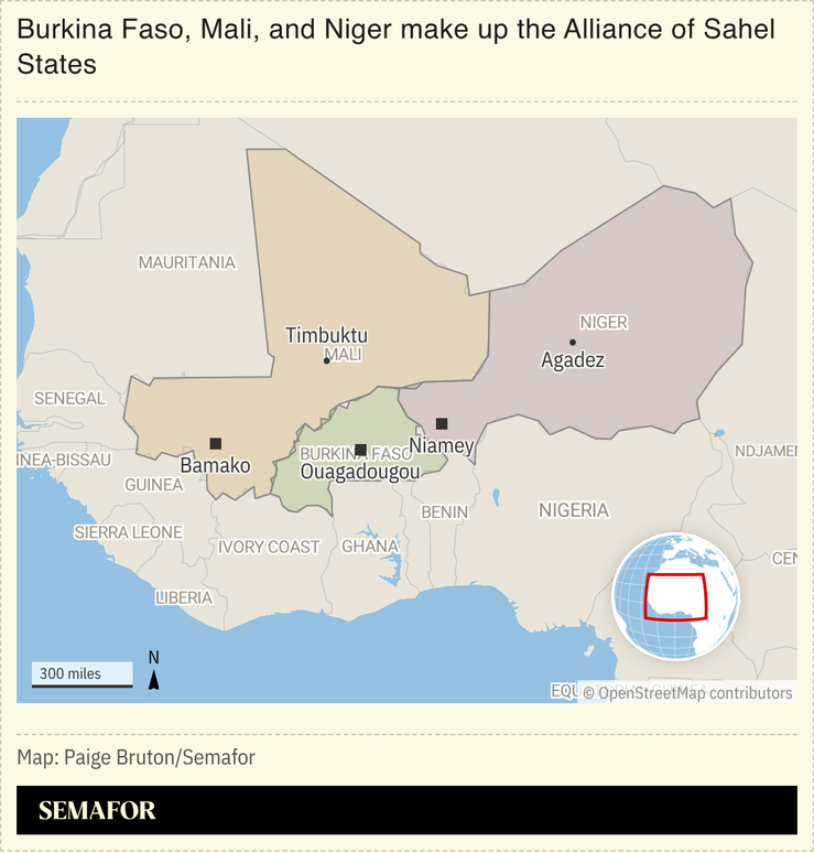 Map of Sahel states in West Africa