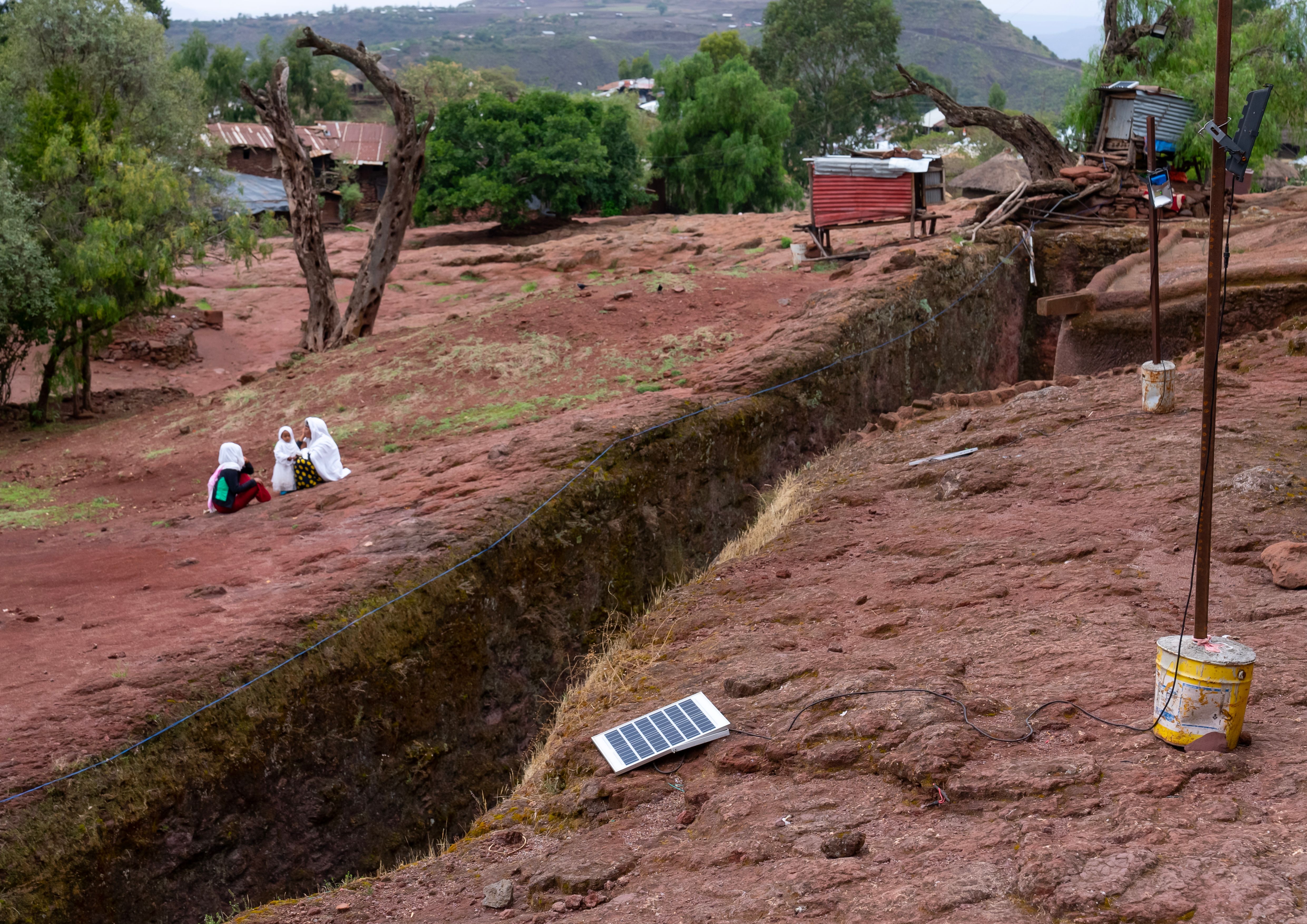 Solar panel in rural Ethiopia.