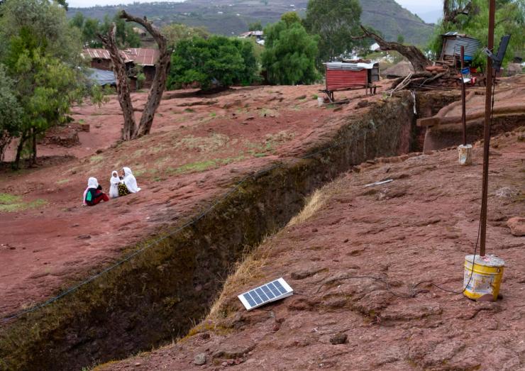 Solar panel in rural Ethiopia.