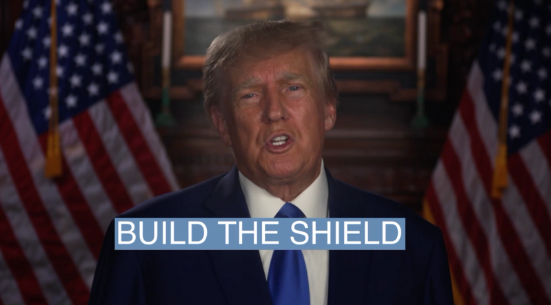 A screenshot from a Trump campaign video.