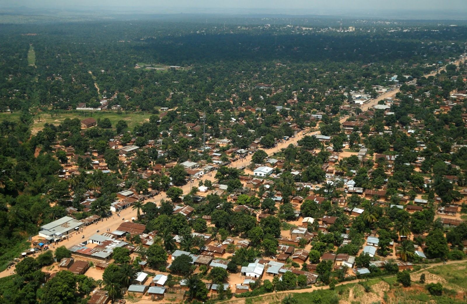 An aerial view of Mbuji Mayi town in Kasai Oriental Province in DR Congo on March 16, 2018. 