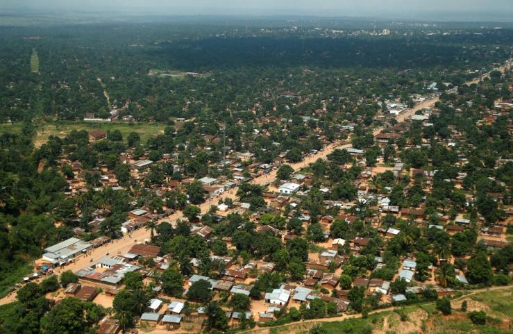 An aerial view of Mbuji Mayi town in Kasai Oriental Province in DR Congo on March 16, 2018.