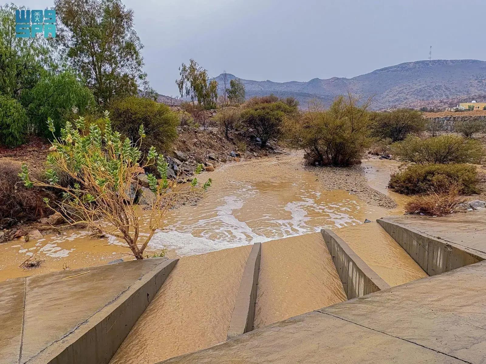 Heavy rainfall at al-Baha.