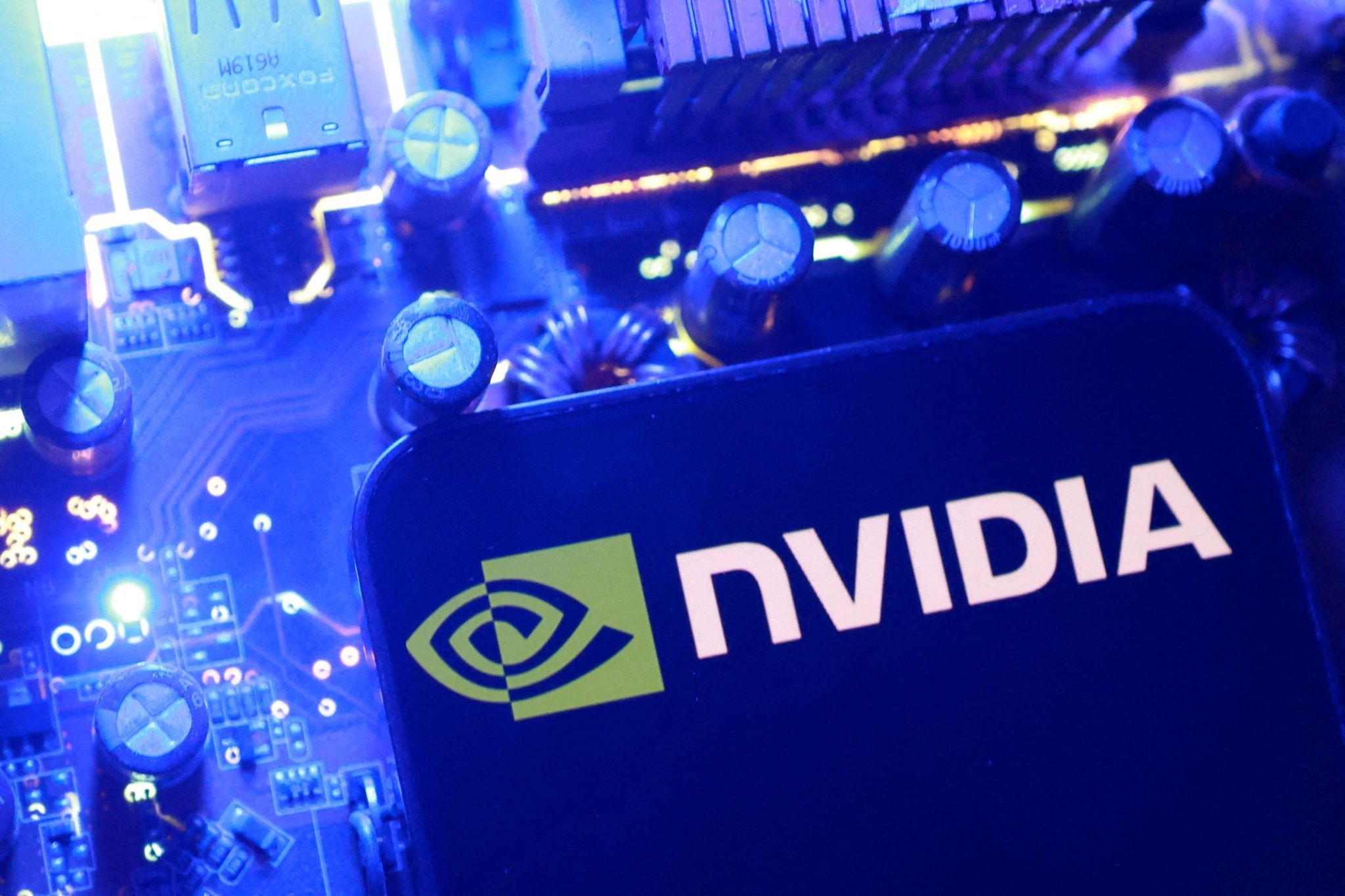 An Nvidia logo. 