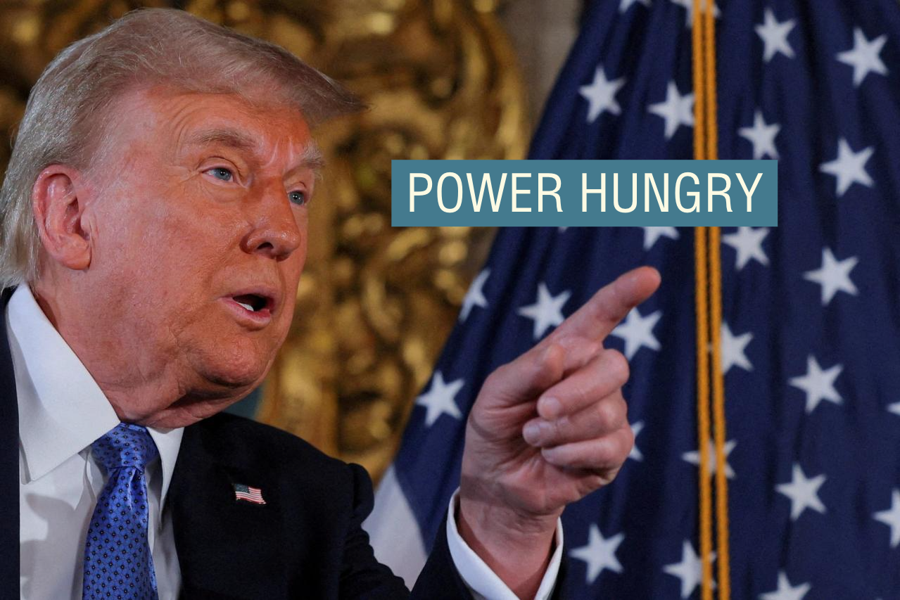 US President-elect Donald Trump delivers remarks at Mar-a-Lago in Palm Beach, Florida.