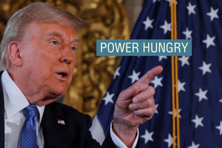 US President-elect Donald Trump delivers remarks at Mar-a-Lago in Palm Beach, Florida.
