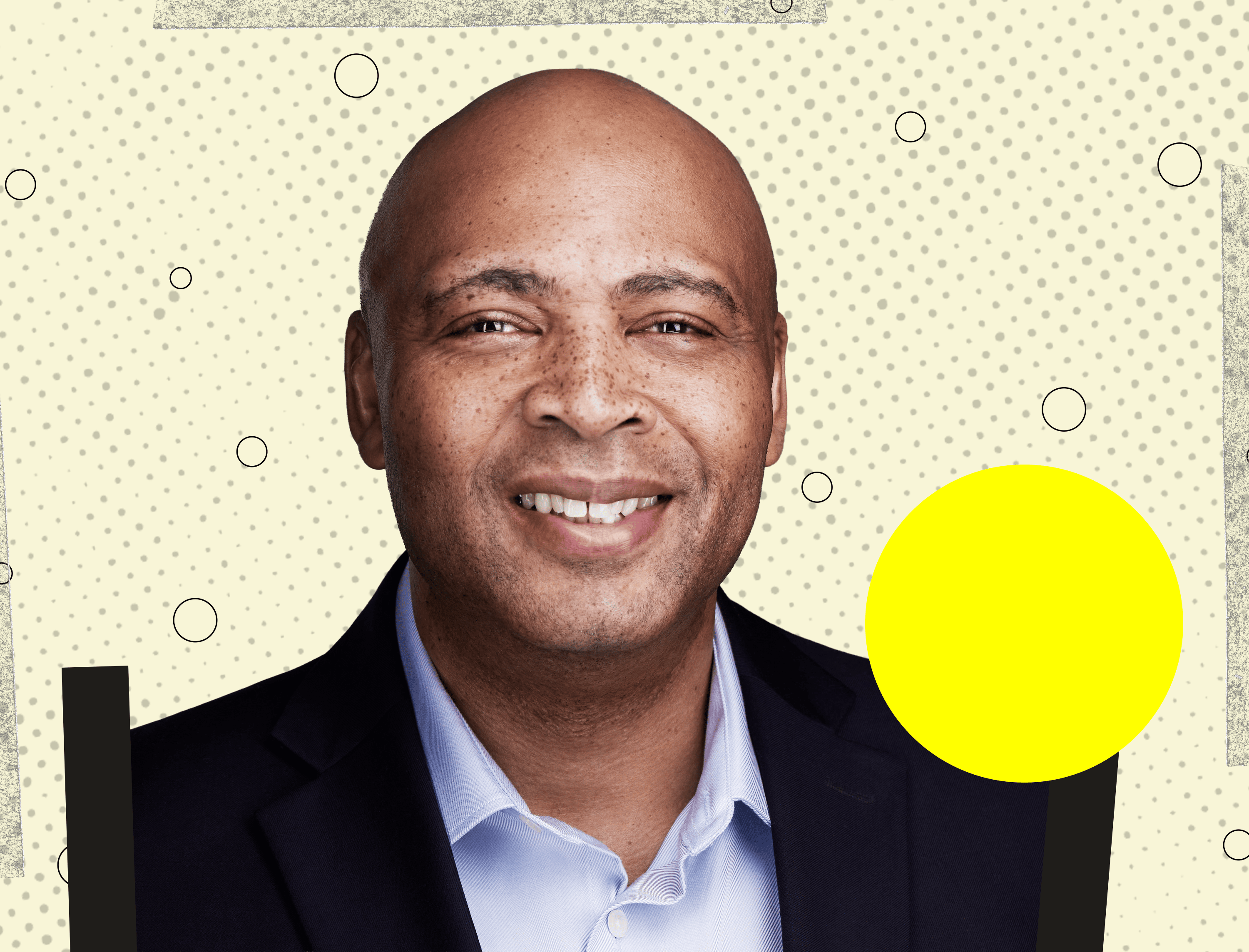 A graphic showing Dave Bozeman, CEO of C.H. Robinson.