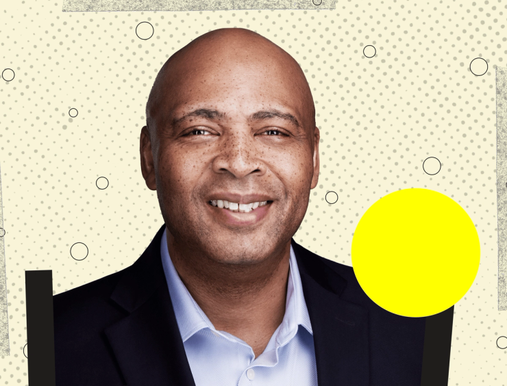 A graphic showing Dave Bozeman, CEO of C.H. Robinson.