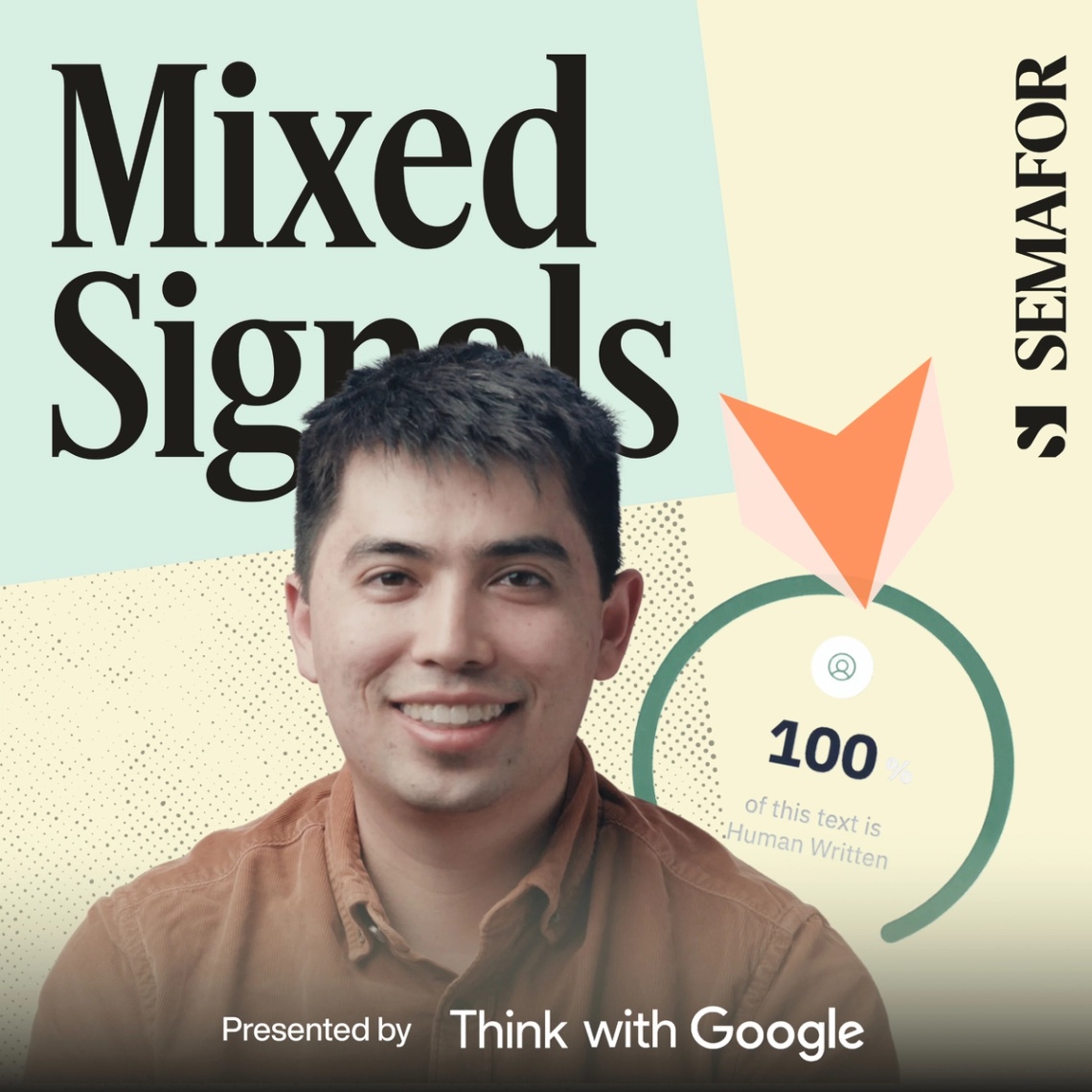Graphic of Mixed Signals with Pangram CEO Max Spero.
