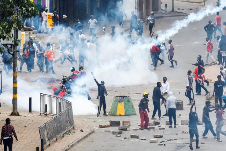 A photo of the protests in Nairobi.
