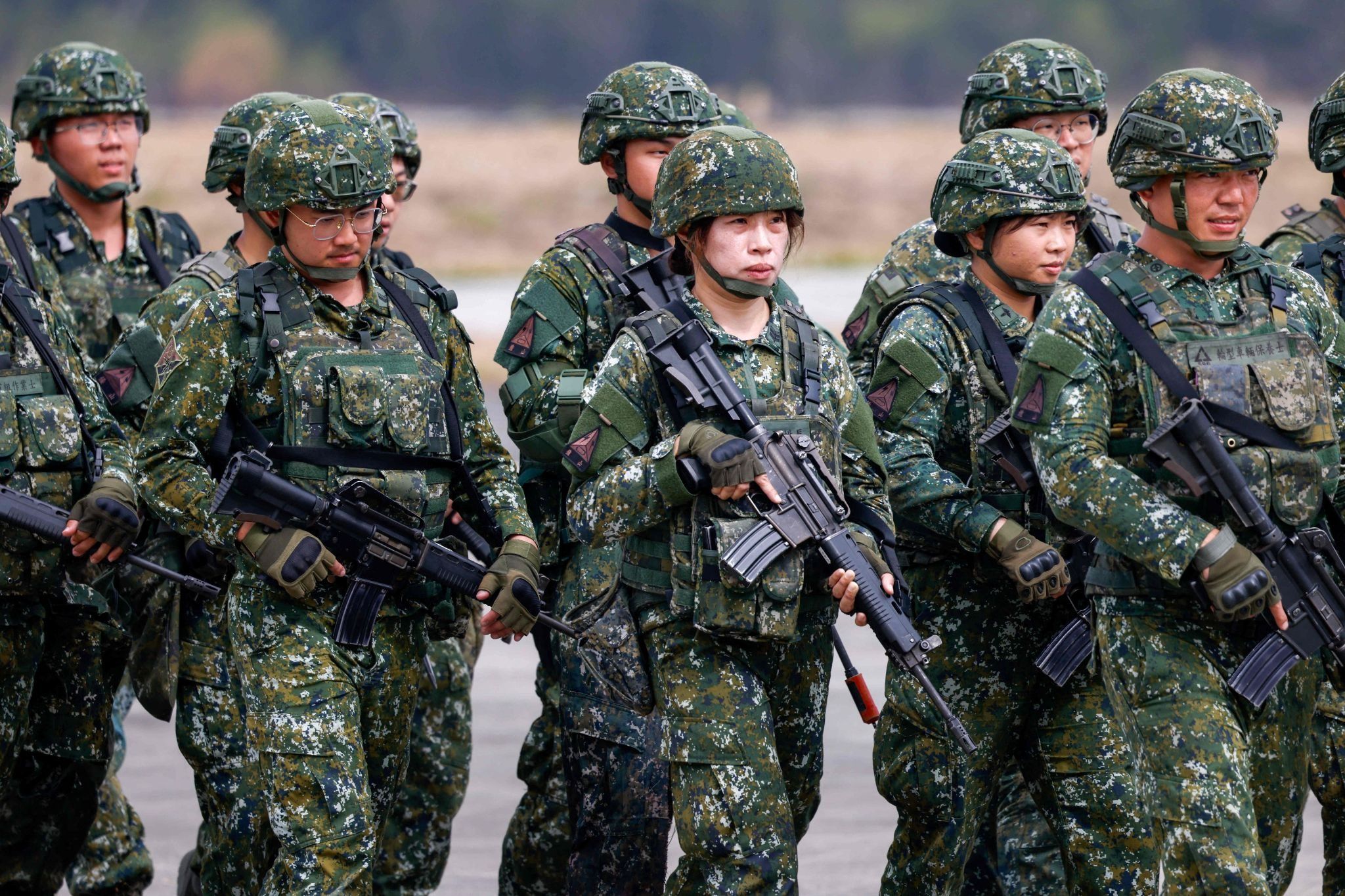Taiwanese soldiers participate in drills