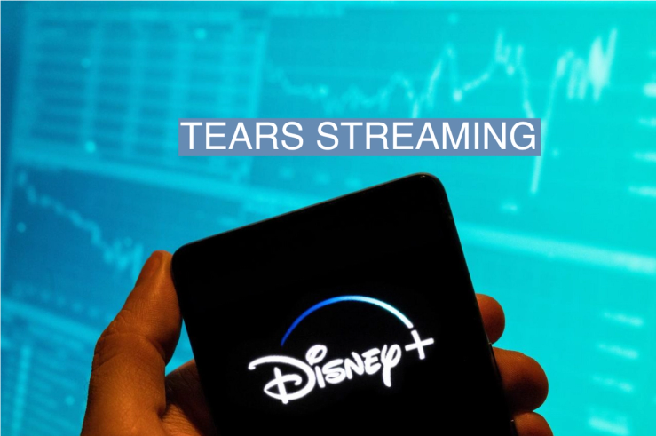 The Disney+ logo on a phone.