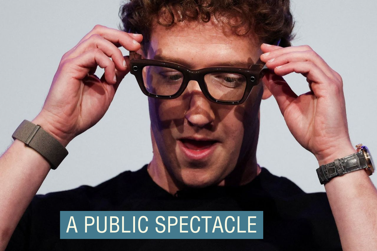 Meta CEO Mark Zuckerberg trying the glasses on