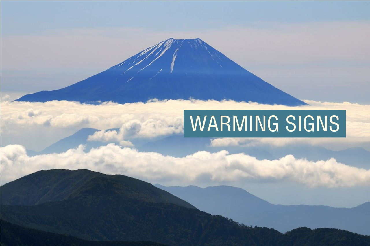 Mount Fuji in a sea of clouds. 