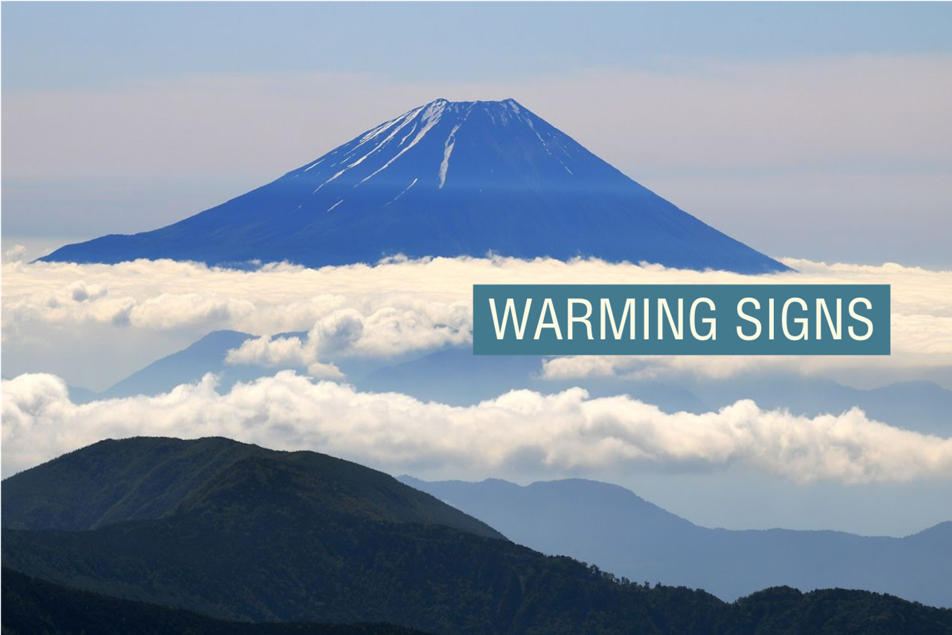 Mount Fuji in a sea of clouds. 