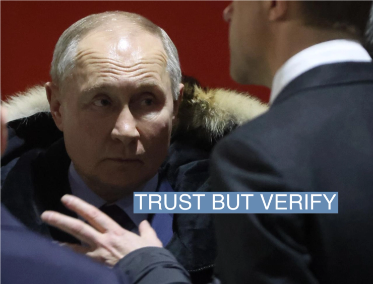 Russian President Vladimir Putin seen while visiting the Ural Locomotive plant, on Feb. 15, 2024, in Verkhnyaya Pyshma near Yekatirinburg, Russia.