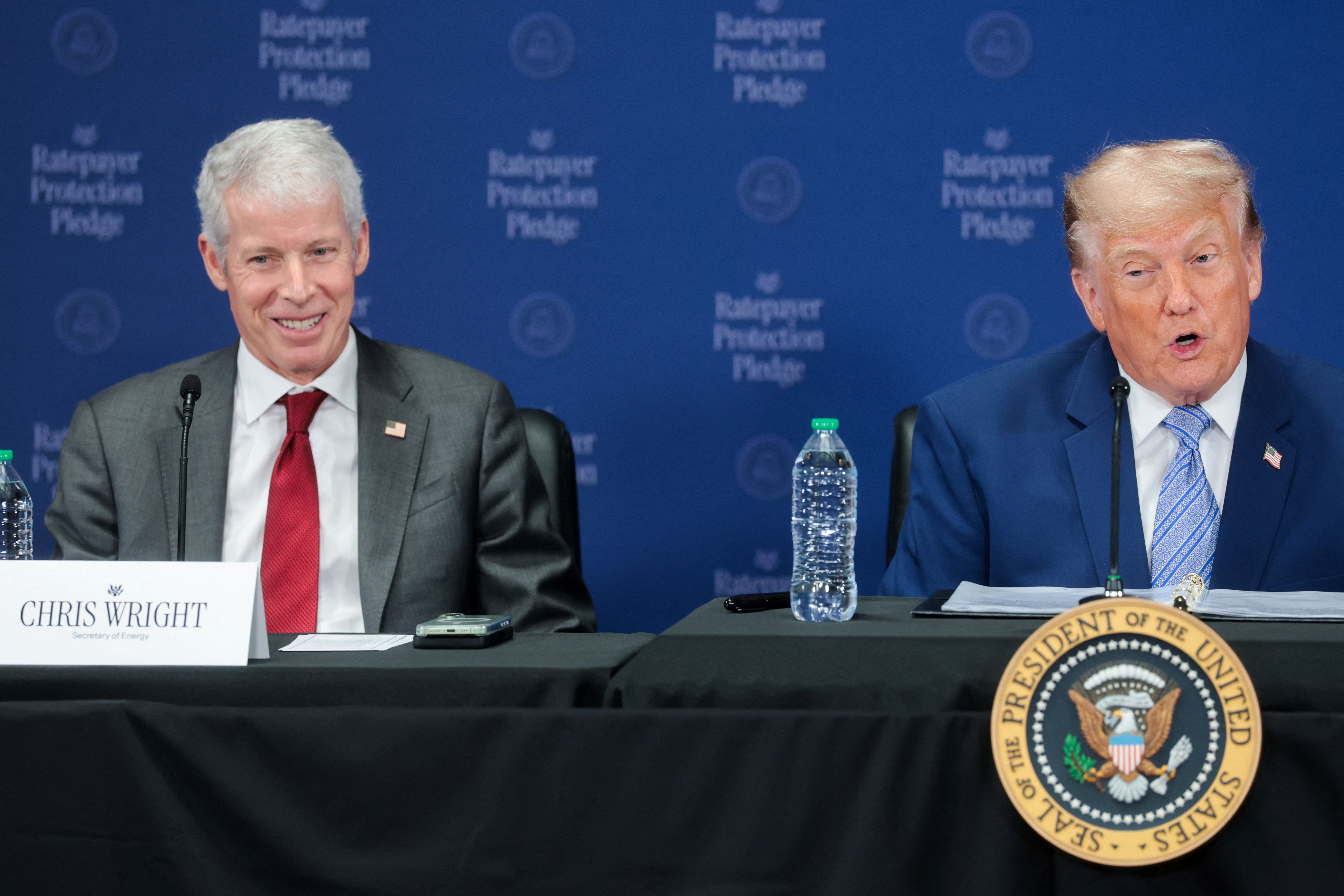 US President Donald Trump and Energy Secretary Chris Wright. 