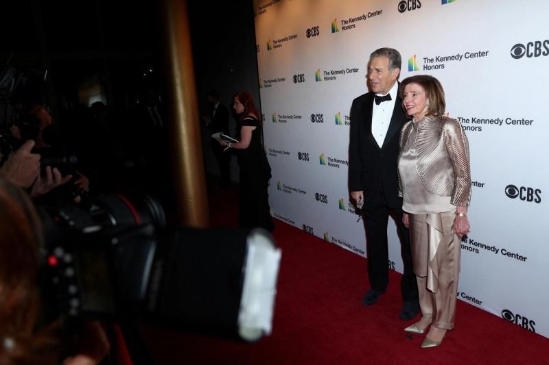 Speaker of the House Nancy Pelosi and her husband Paul Pelosi attend the 44th Kennedy Center Honors, at the John F. Kennedy Center for the Performing Arts in Washington, U.S, December 5, 2021.
