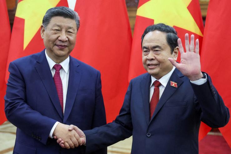 Chinese leader Xi Jinping meets Vietnam’s National Assembly Chairman Tran Thanh Man in Hanoi