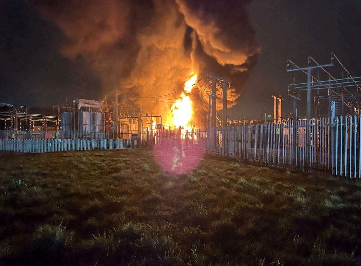 Fire at North Hyde Electricity Substation which wiped out power and closed Heathrow Airport.
