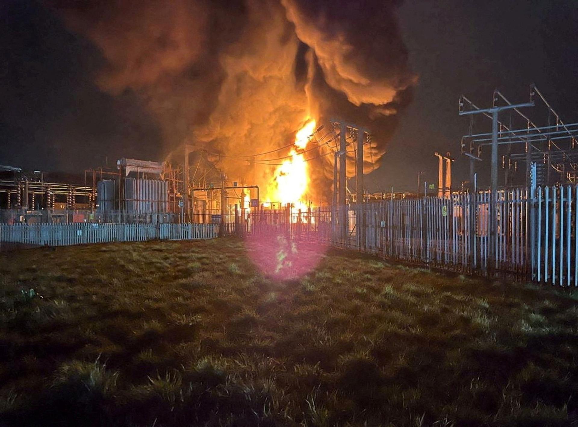 Fire at North Hyde Electricity Substation which wiped out power and closed Heathrow Airport.