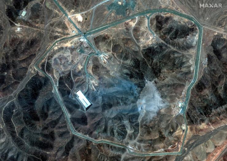 A satellite view shows an overview of Fordow underground complex.