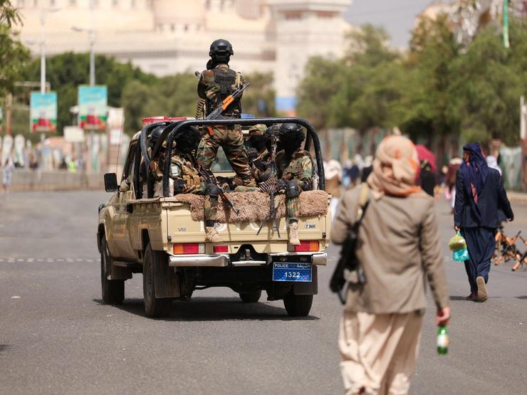 Houthi soldiers at anti-Saudi demonstration