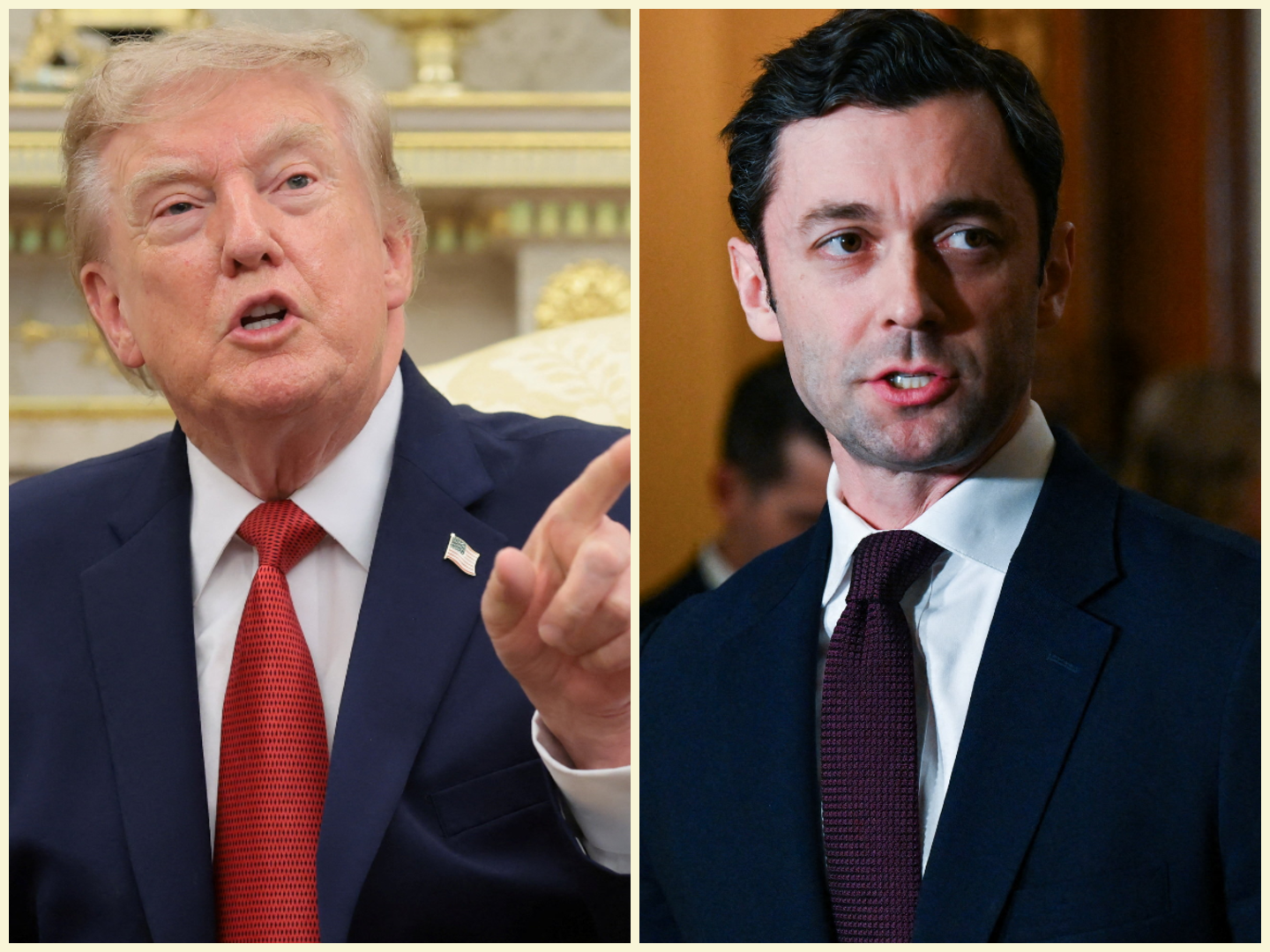 Donald Trump and Jon Ossoff