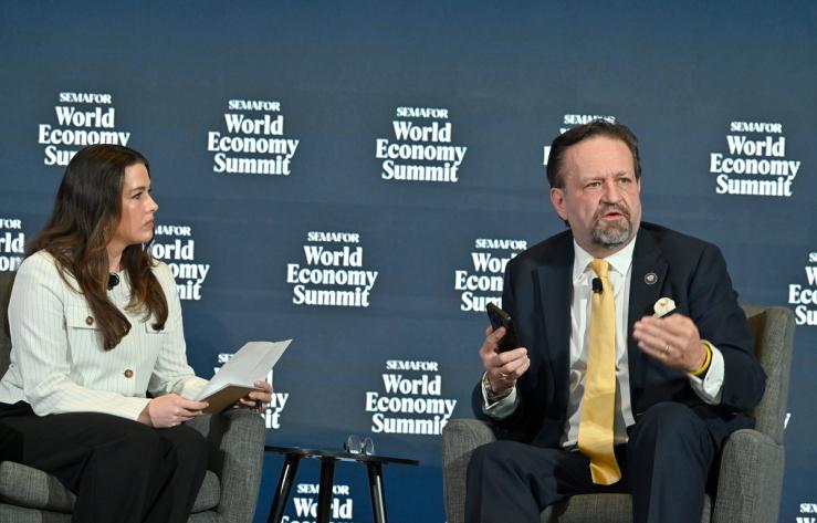 Semafor’s Shelby Talcott and White House adviser Sebastian Gorka.
