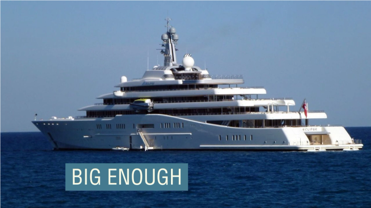 M/Y Eclipse yacht, 163 meters. Photo taken in 2011.