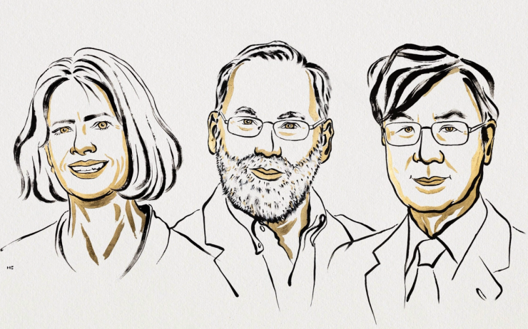 An illustration of the Nobel winners.